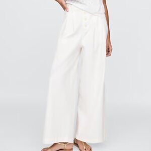 Gap × DÔEN High Rise Pleated Trousers - White - Size 12
